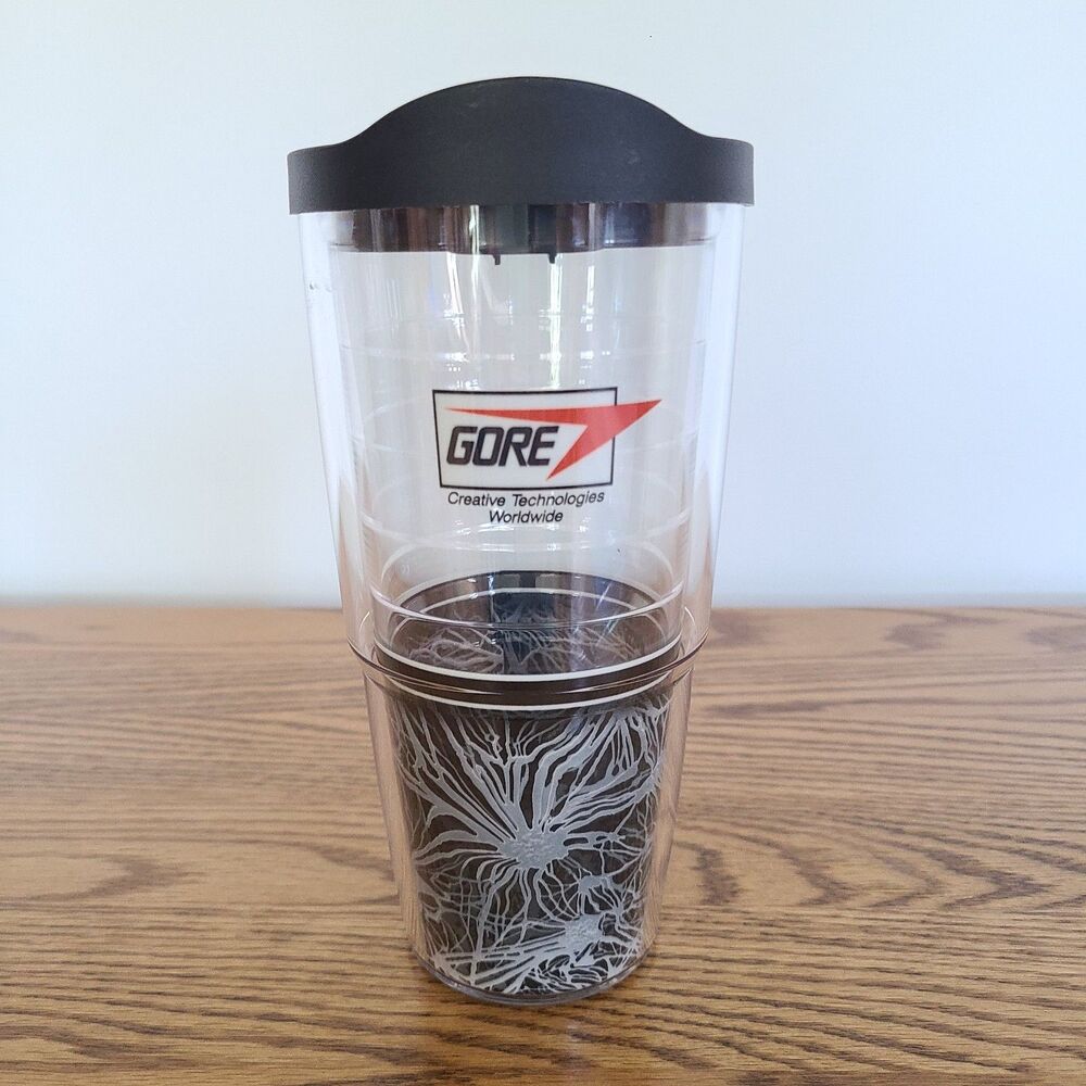 Tervis 24 Oz Tumbler With Lid Black White Gore Advertising Brand GORE-TEX NWOT